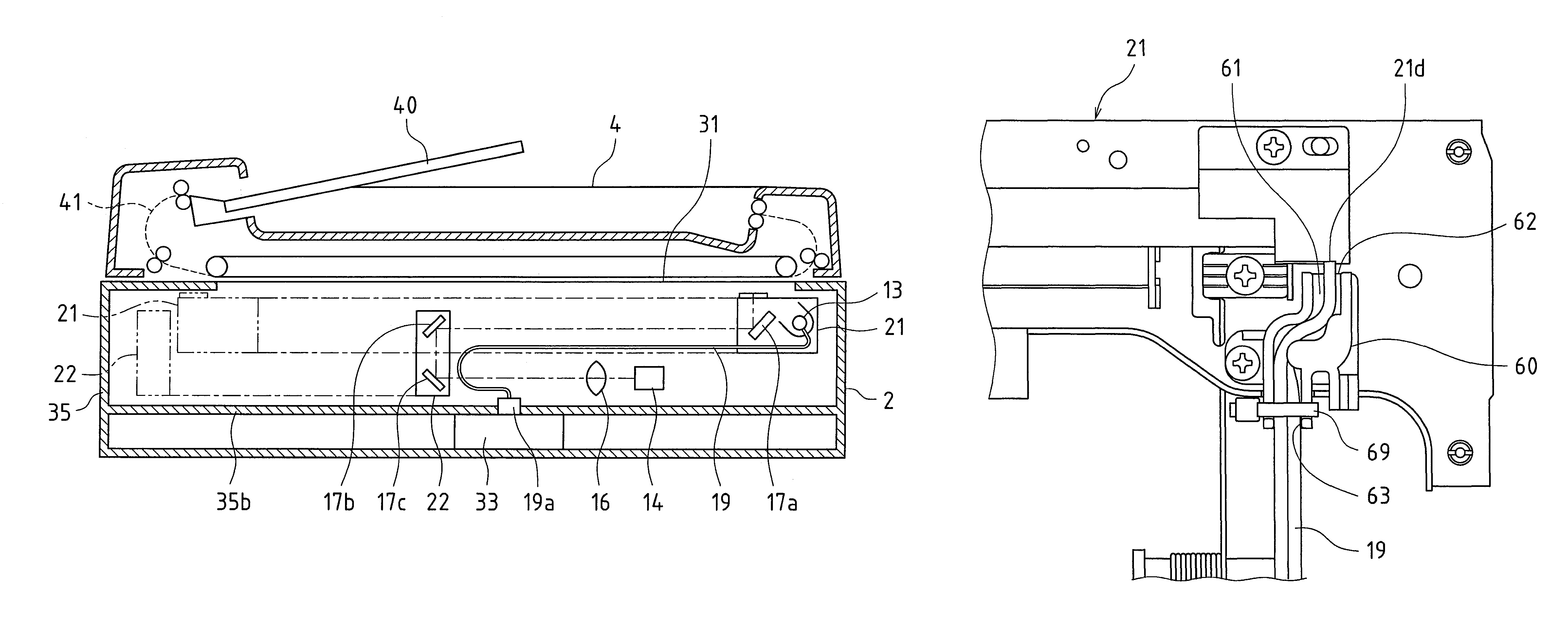 Structure supporting distribution cable of document reading apparatus