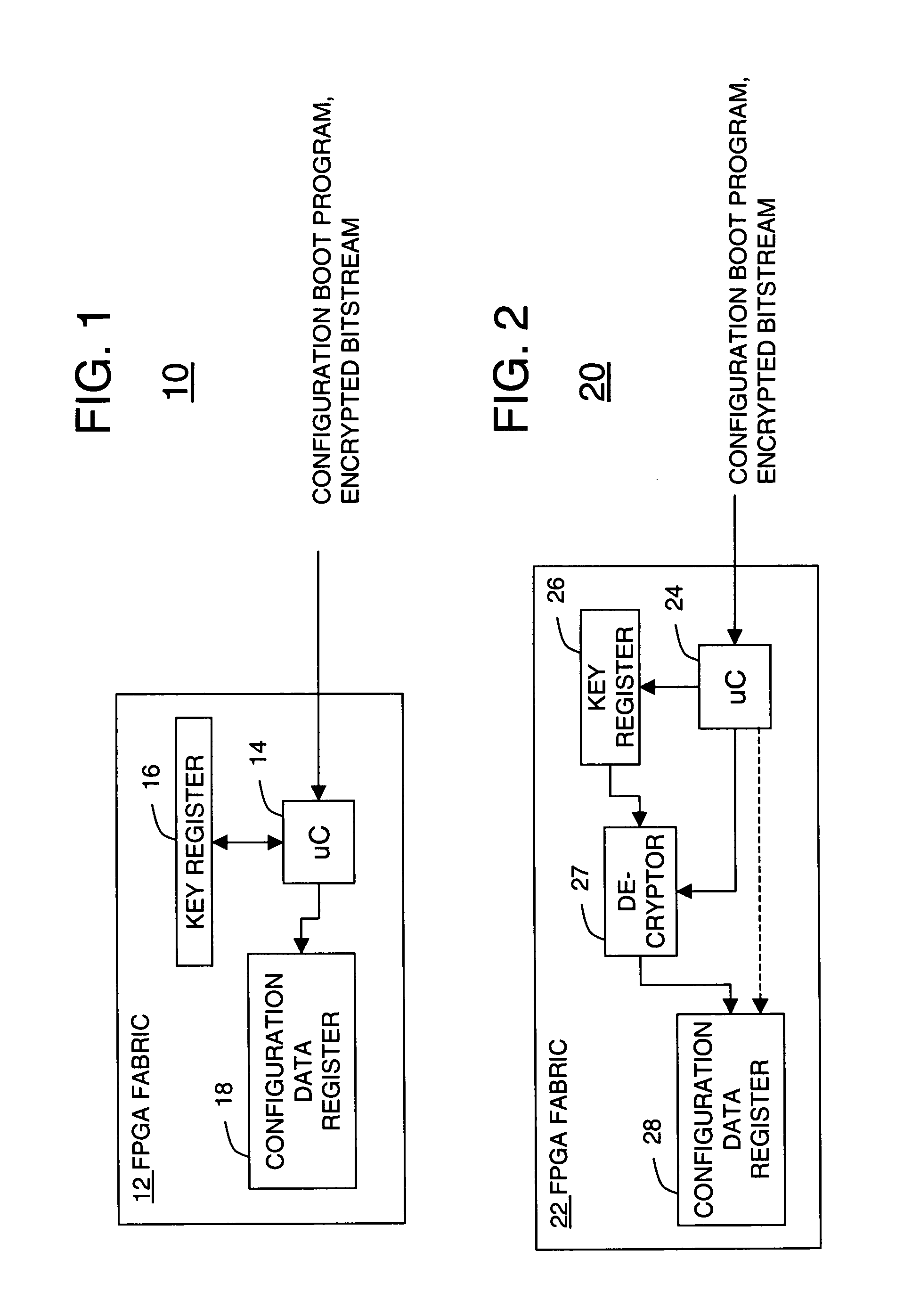 System and method for securing using decryption keys during FPGA configuration using a microcontroller