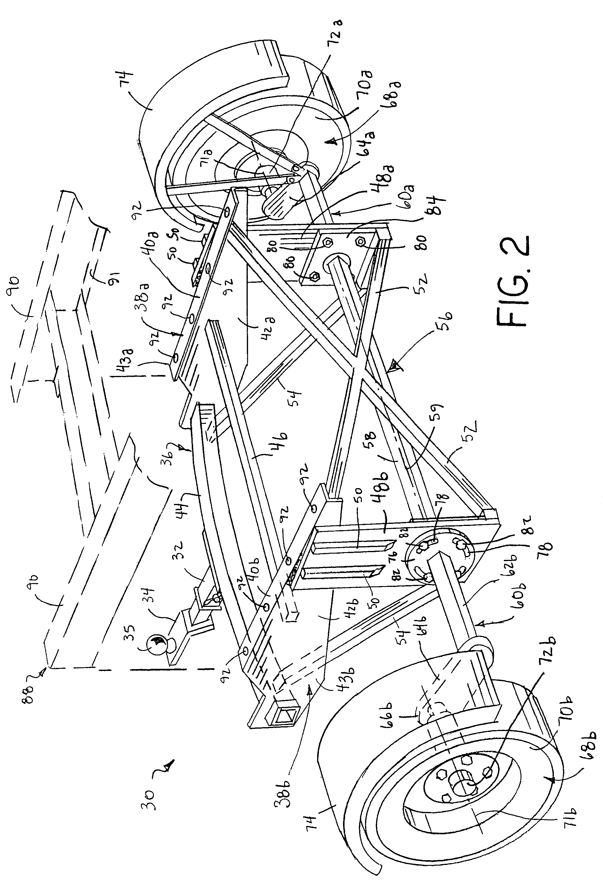 Detachable axle and hitch assembly