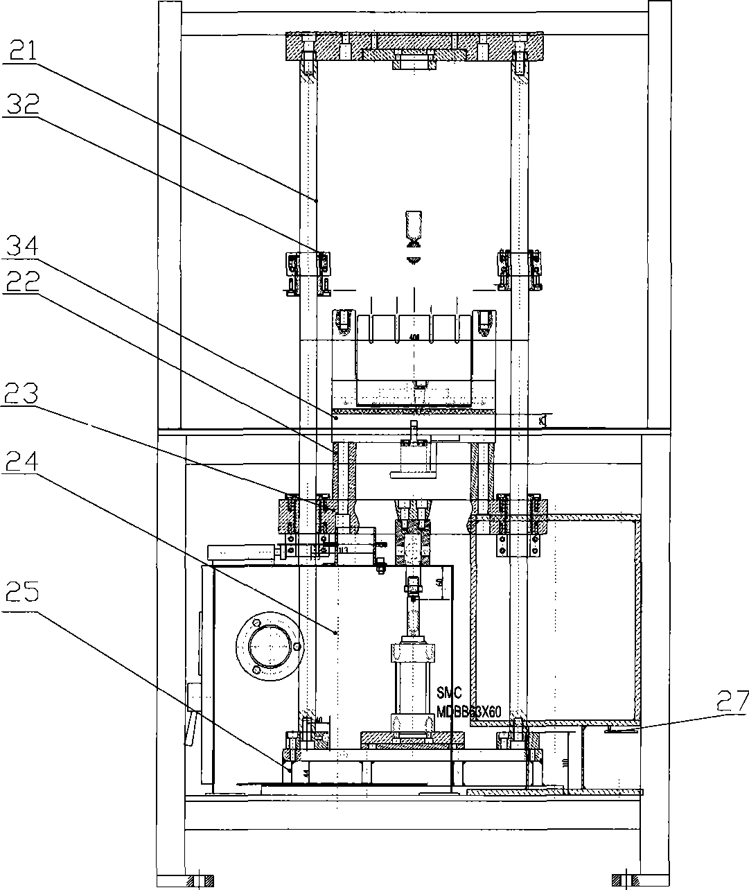 Sanitary towel package sealing machine and sealing method