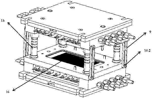 High-temperature fuel cell graphite bipolar plate stamping molding mold and method