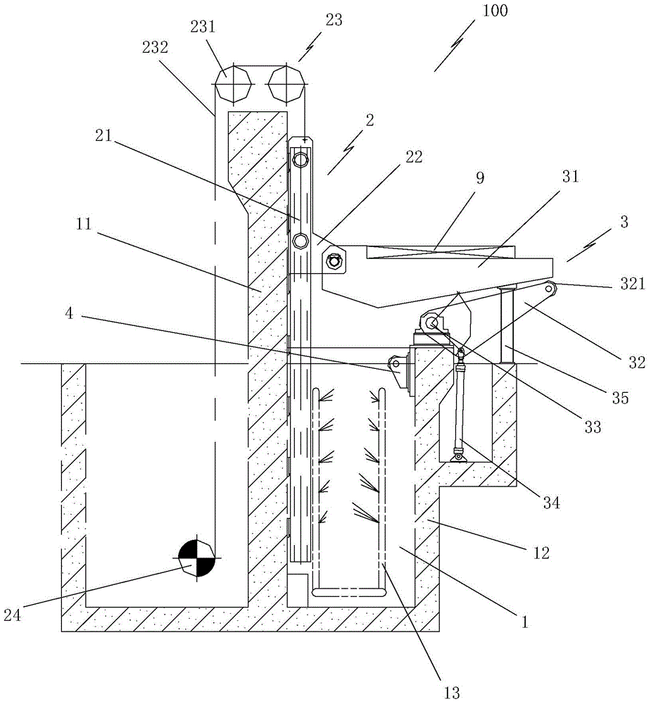 Vertical water-entry thick plate quenching machine