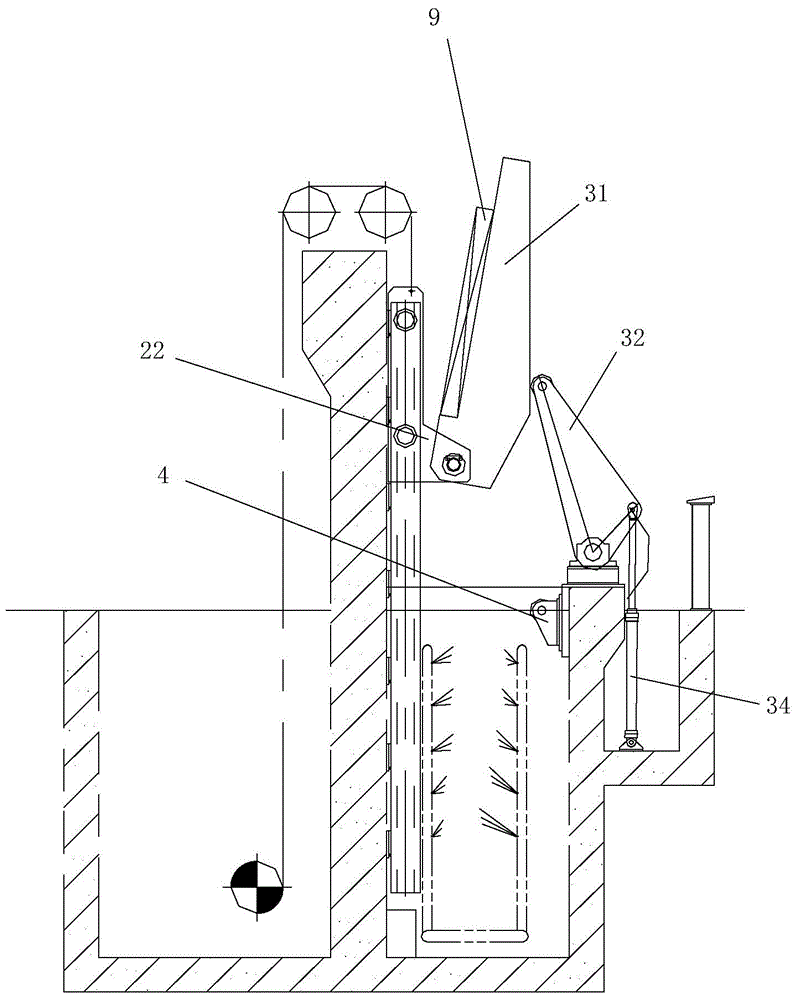 Vertical water-entry thick plate quenching machine