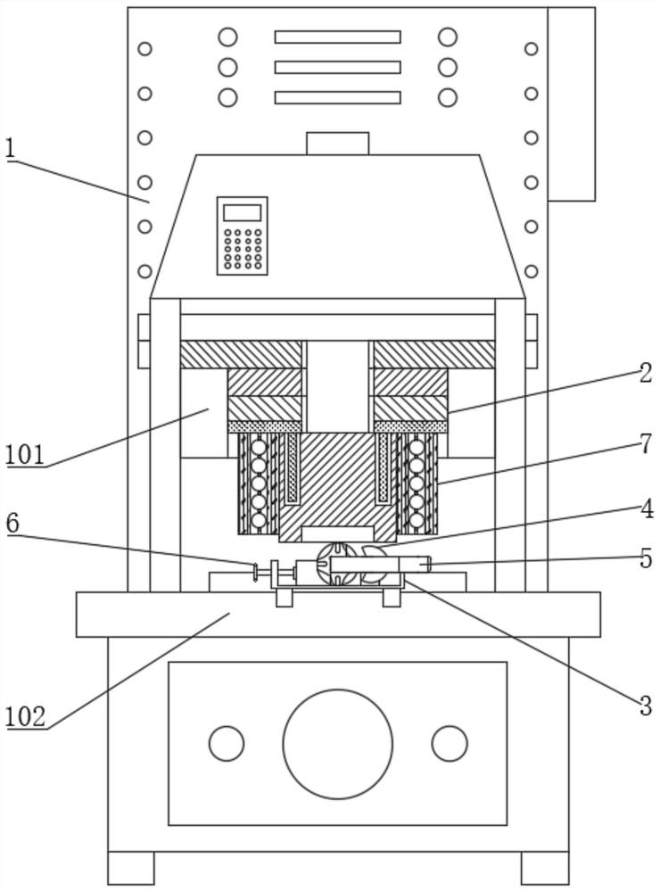 A tensile high-strength hook forging forging device