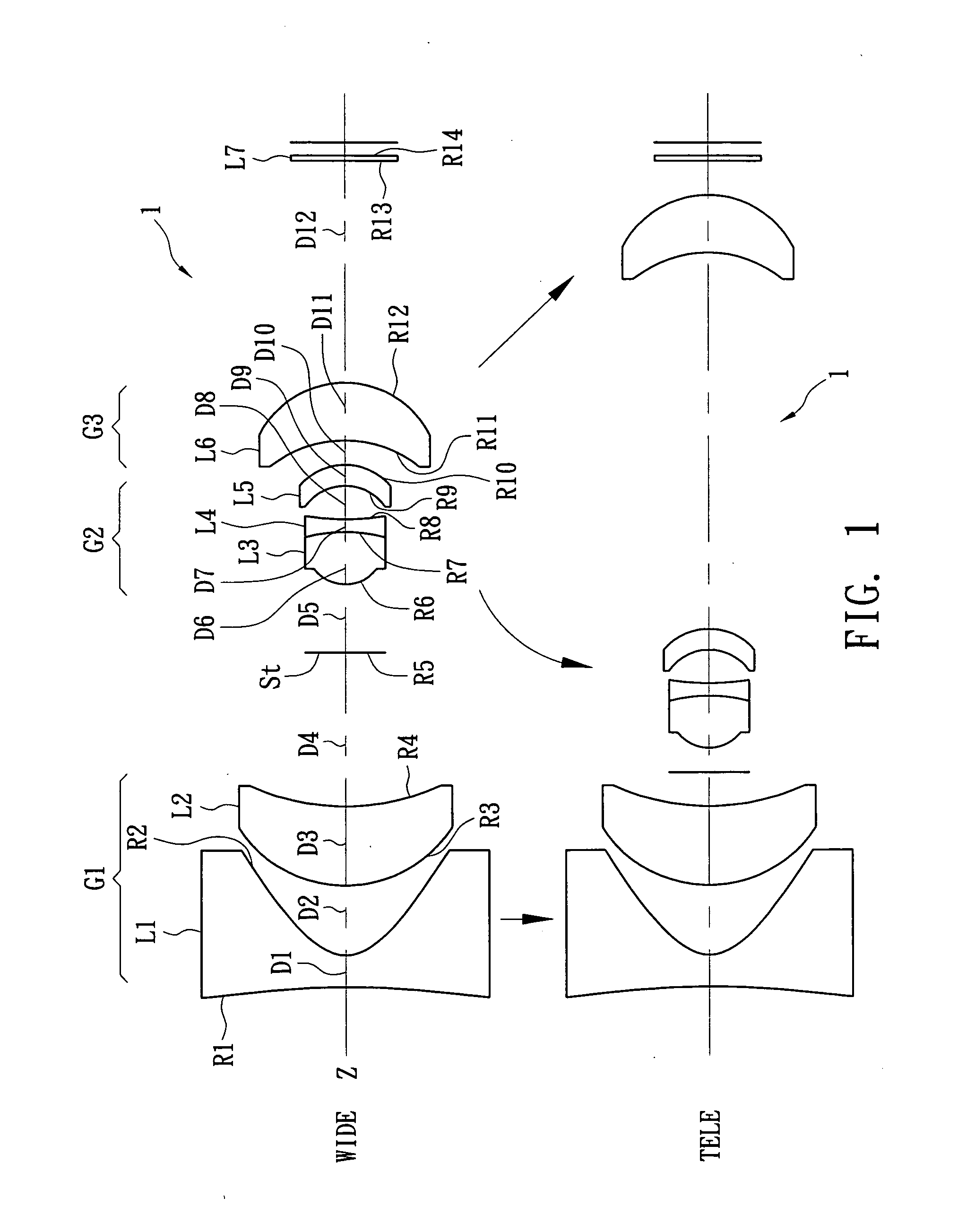 Compact zoom lens with three lens groups and design method thereof