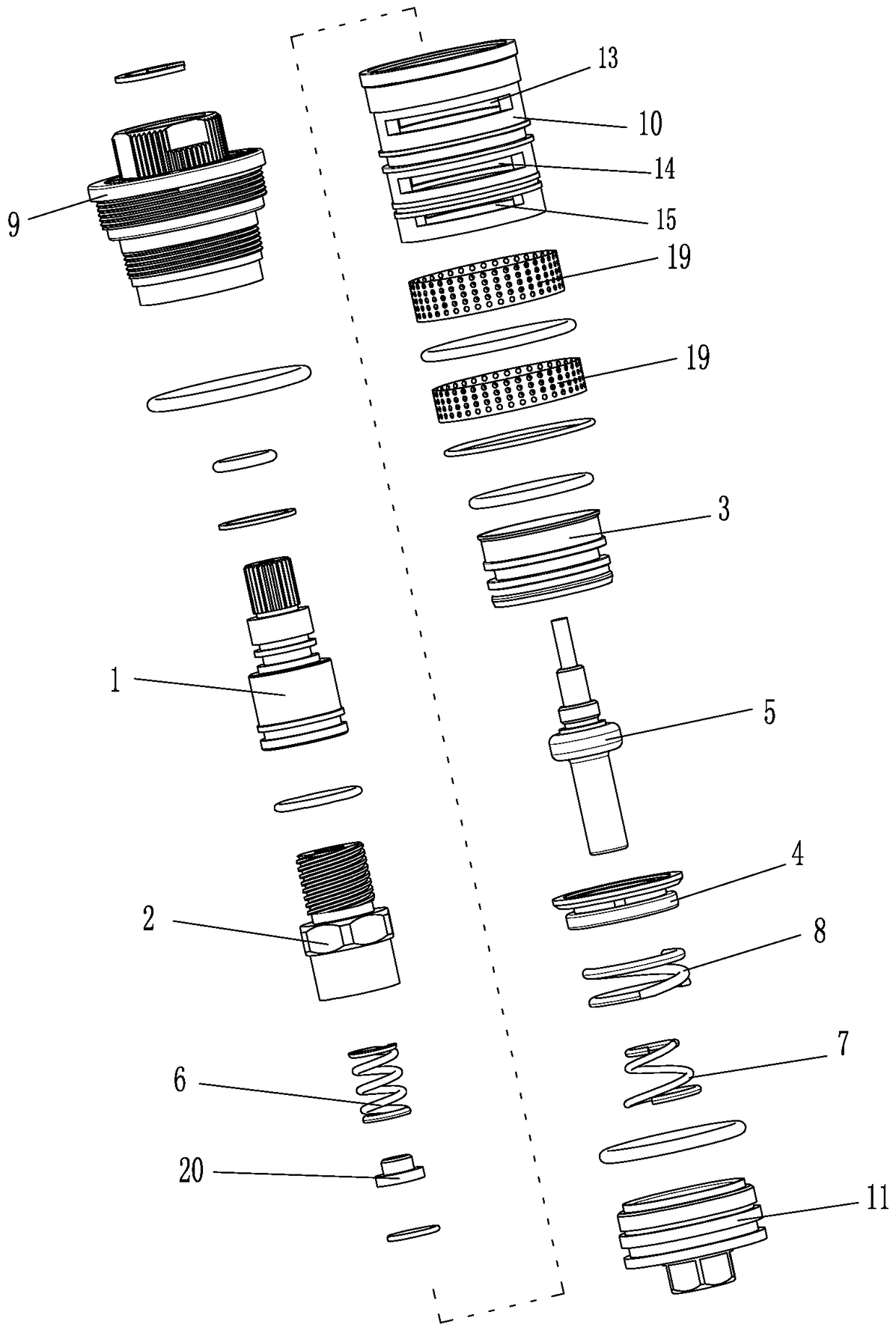 Gas water heater constant-temperature valve element