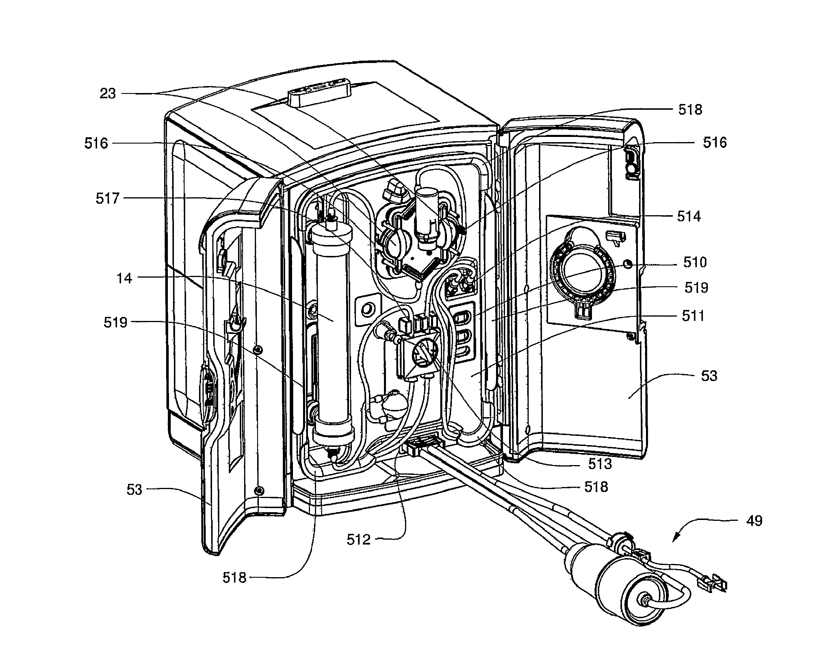 Blood circuit assembly for a hemodialysis system