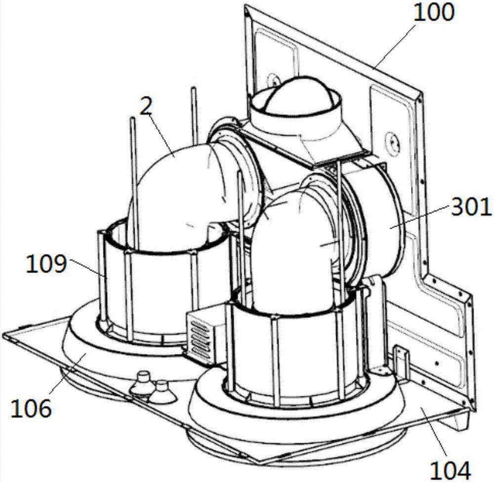 Automatic telescopic type extractor hood of multi-cavity structure