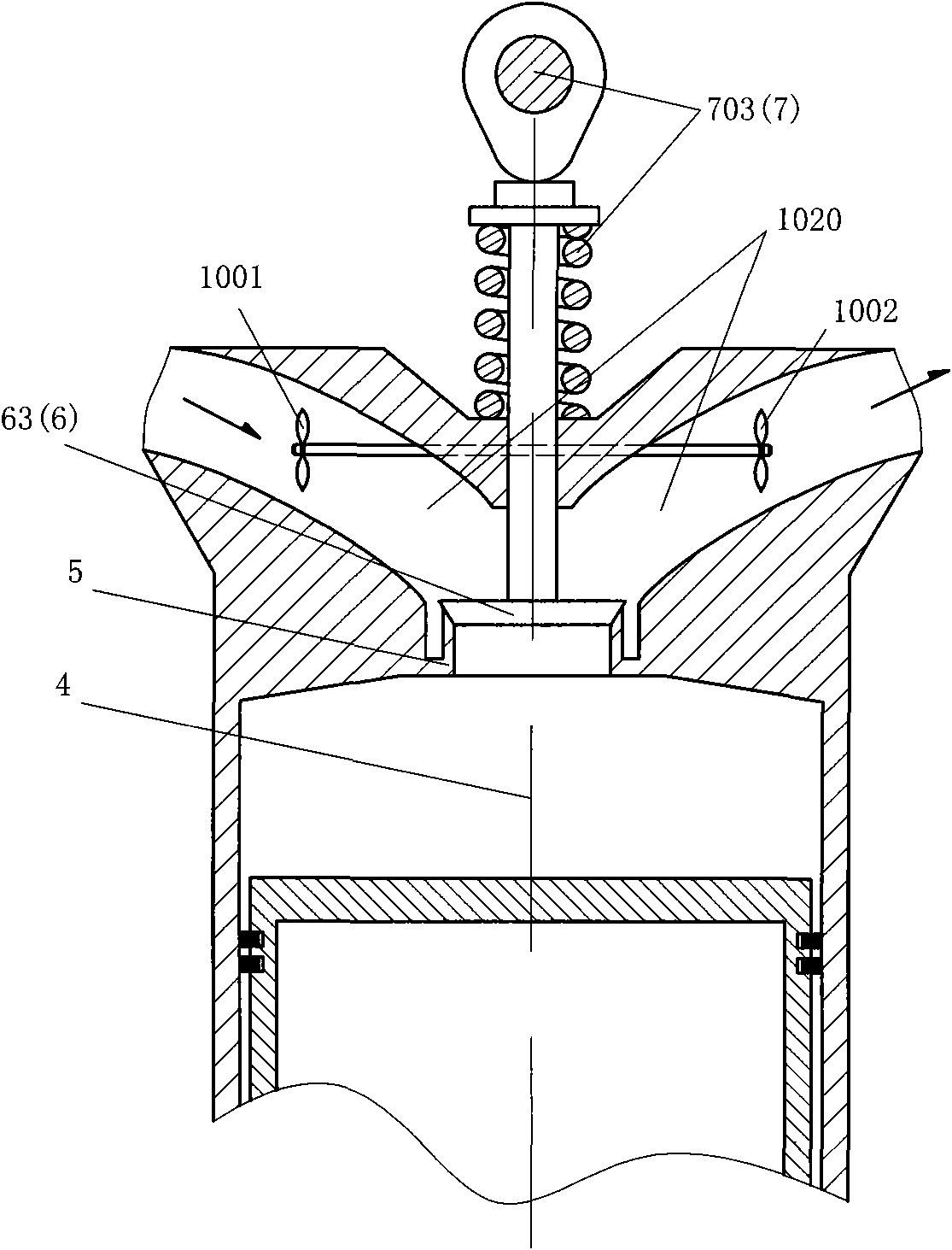 Valve body external-open air distribution engine