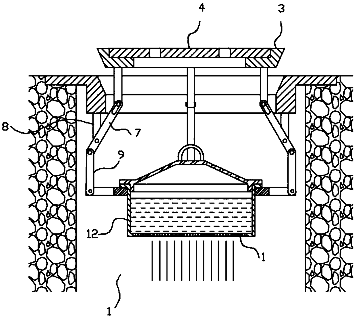 Anti-drop manhole cover device for automatically adjusting drainage