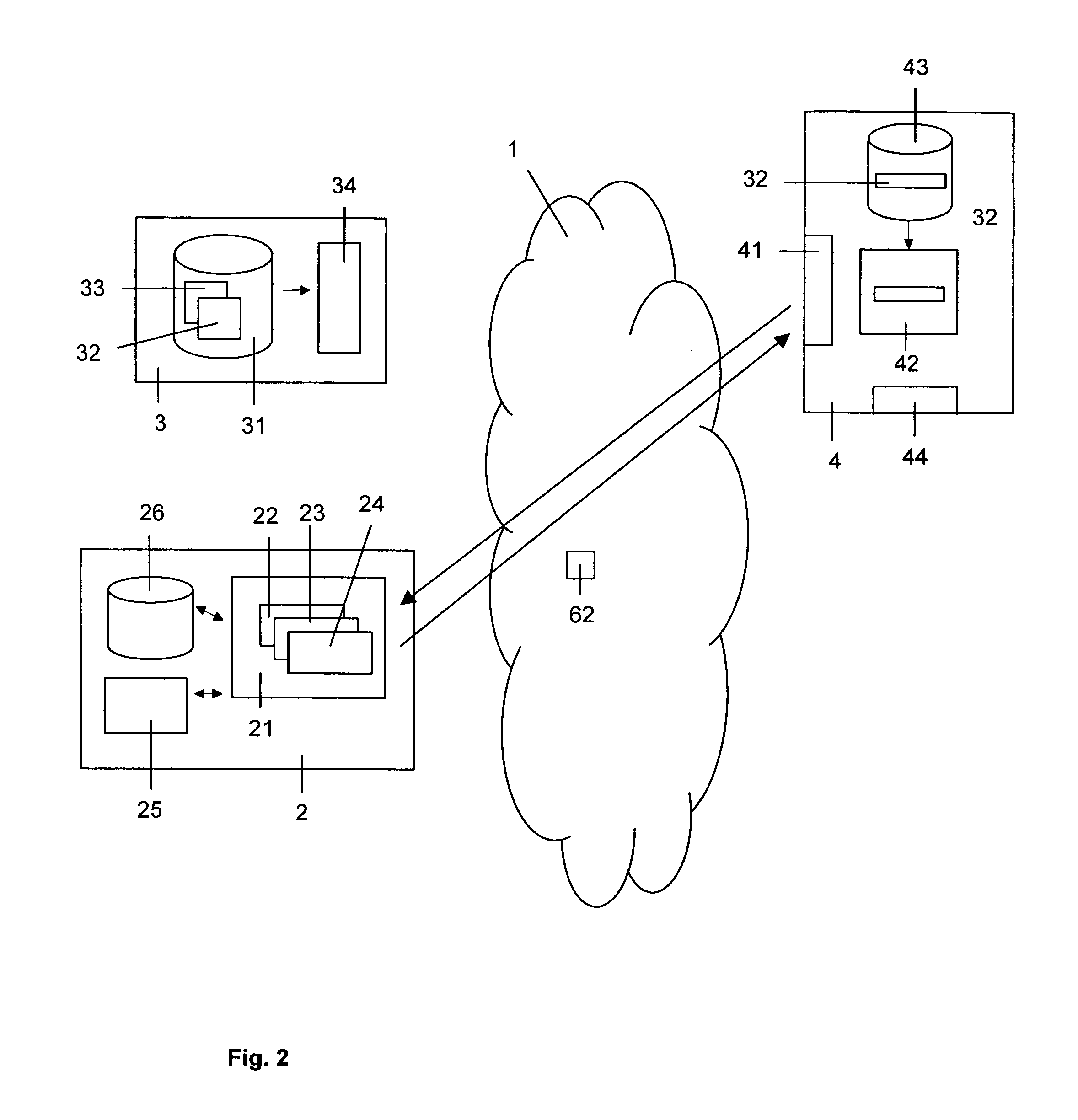 Method of displaying data of a client computer