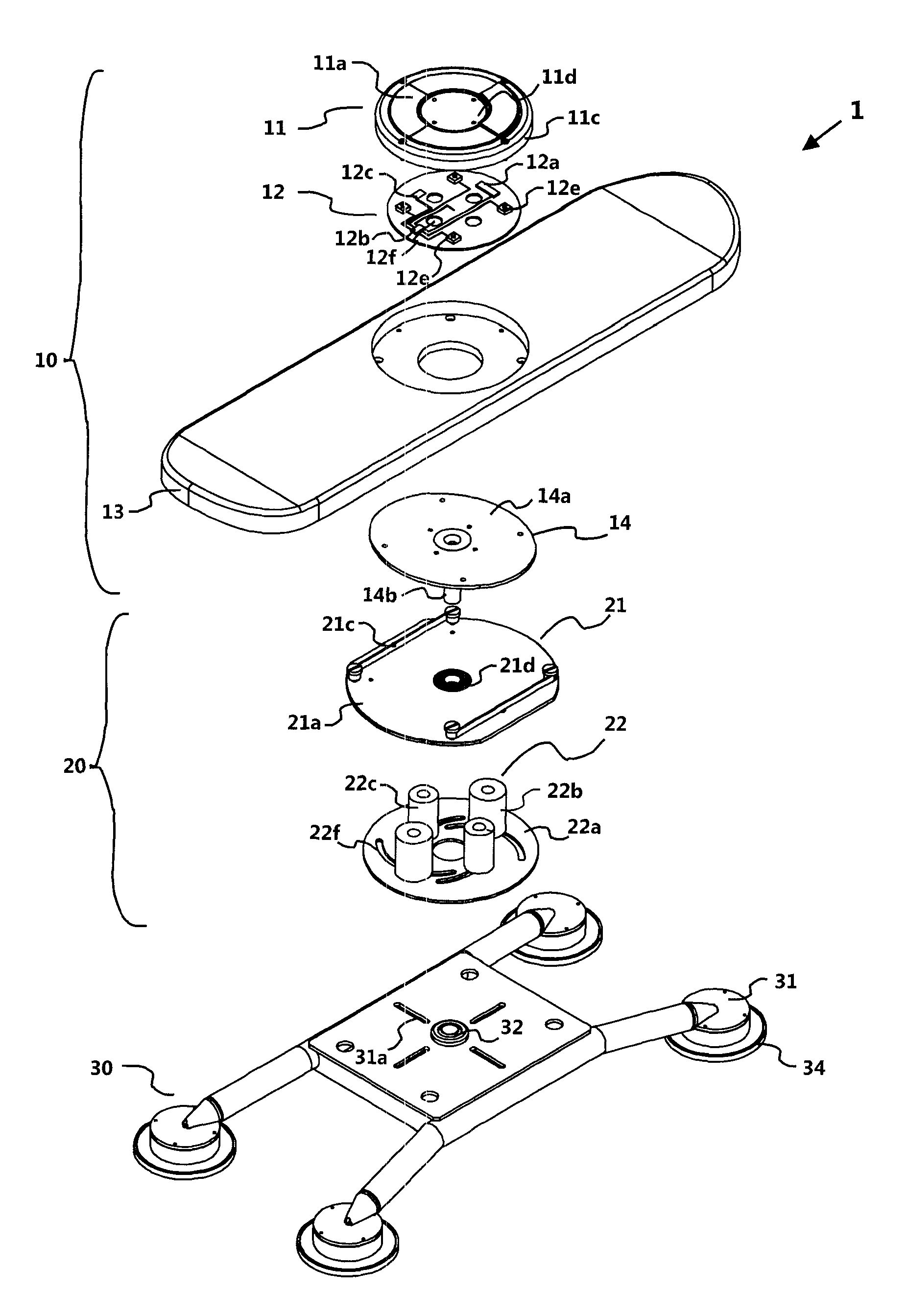 Device for balance exercises and balance games using variable restoring forces