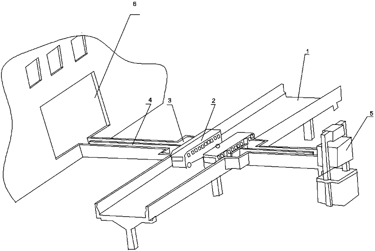 Barrier-free overhead public traffic vehicle get-on and get-off system