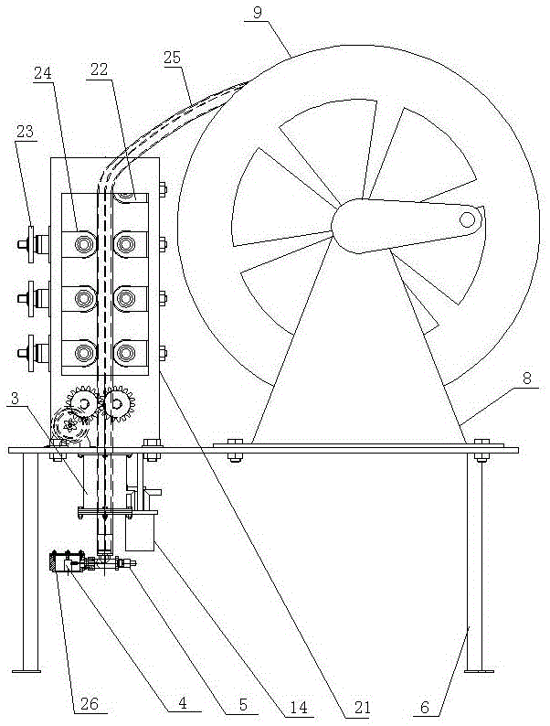 Built-in storage tank base plate corrosion acoustic-emission detection device