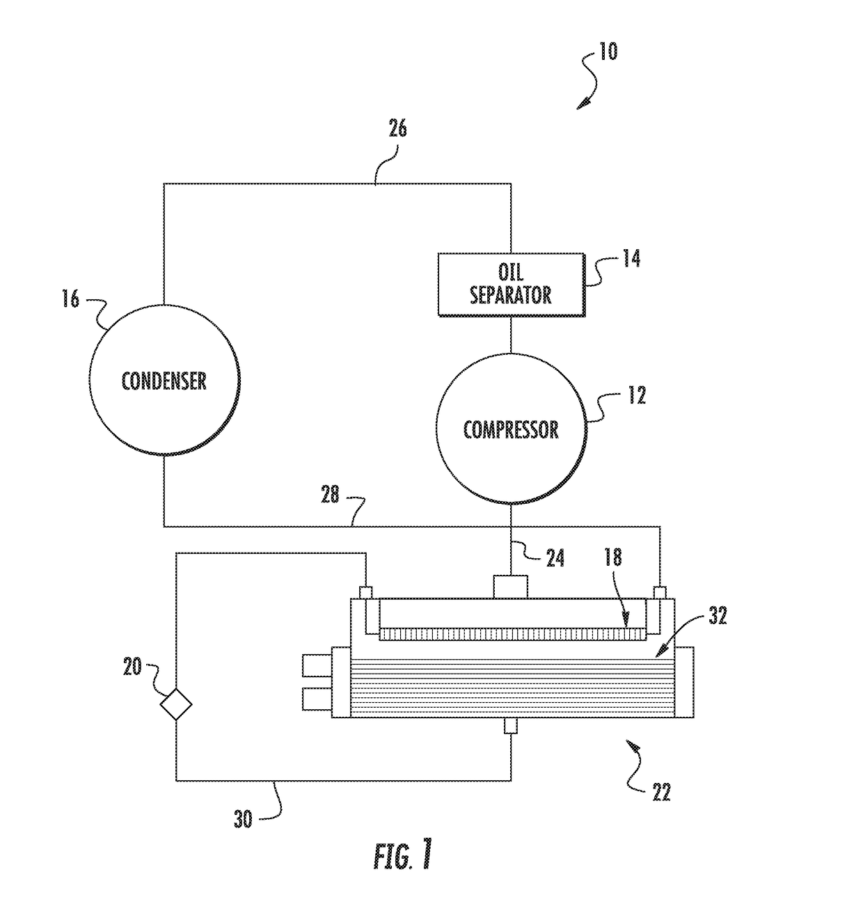 Internal liquid suction heat exchanger