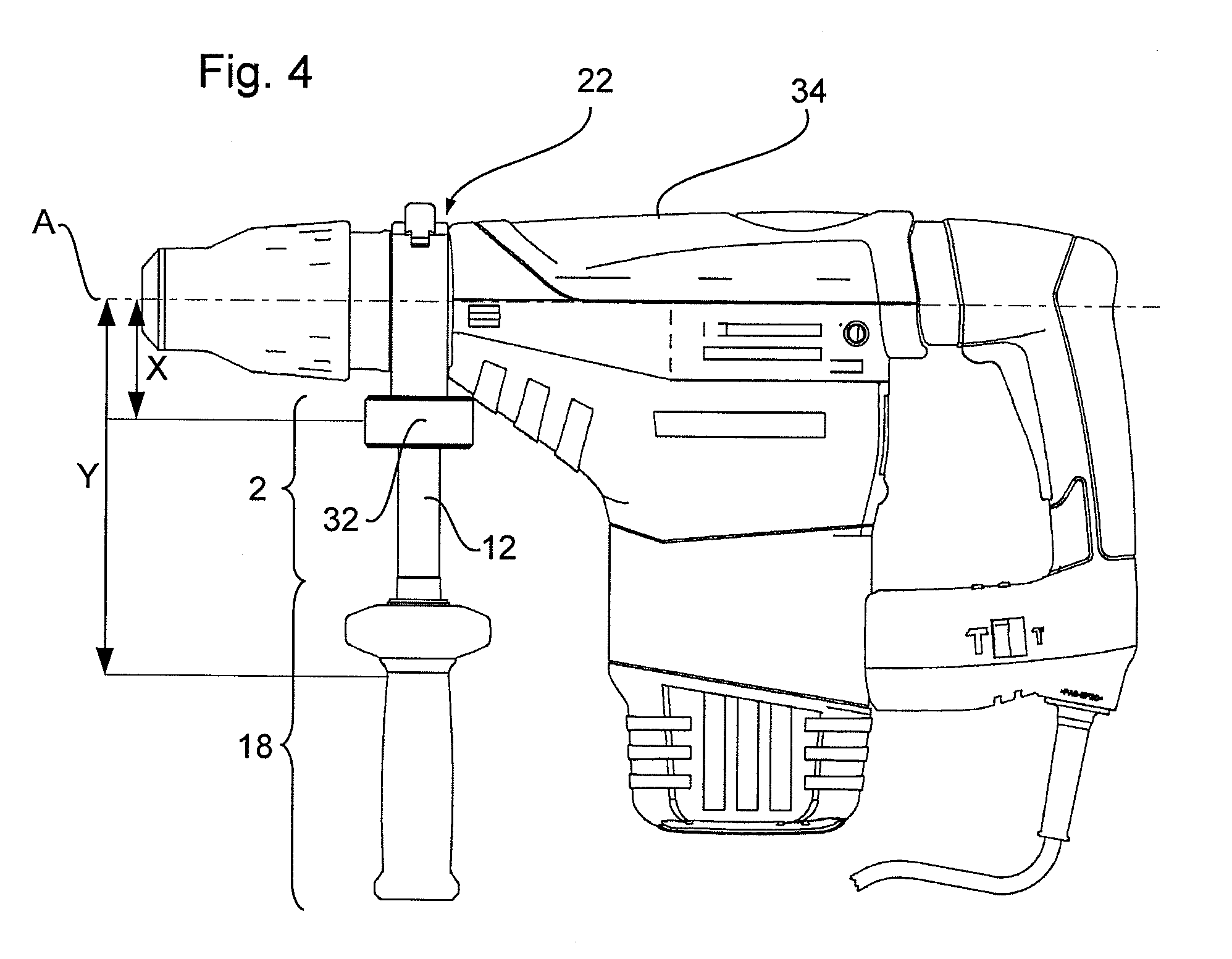 Vibration-damped holder for additional handle