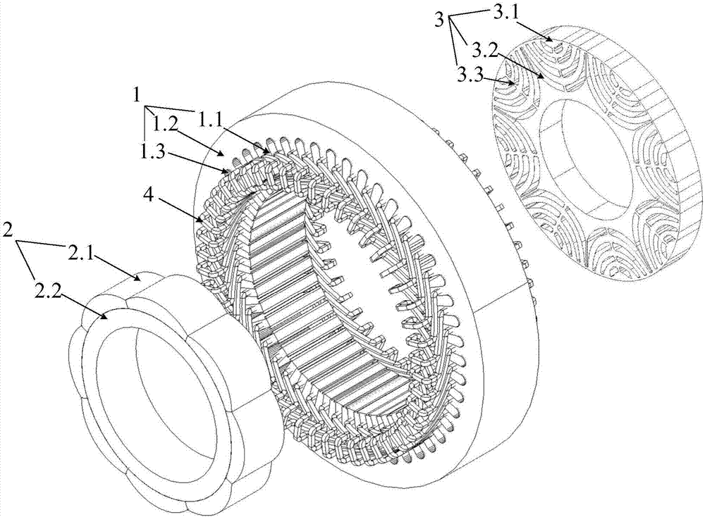 Axially parallel hybrid rotor motor