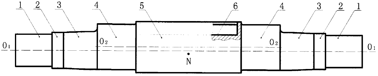 Groove type self-balancing eccentric shaft