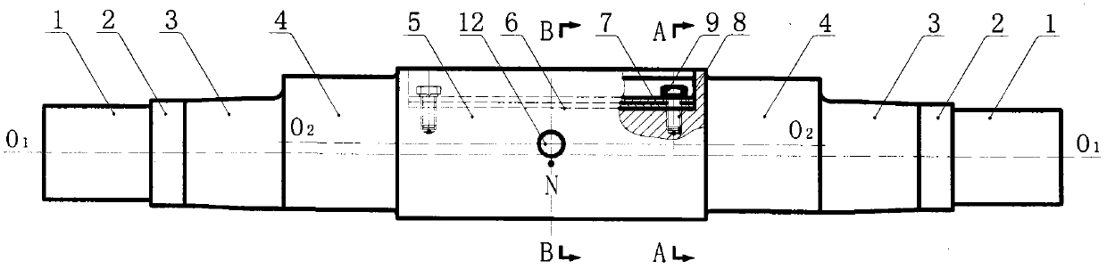 Groove type self-balancing eccentric shaft