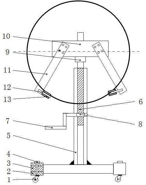 Installation assisting device for spare tire of load truck