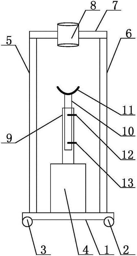 Grinding device for end part of material pushing rod on mould