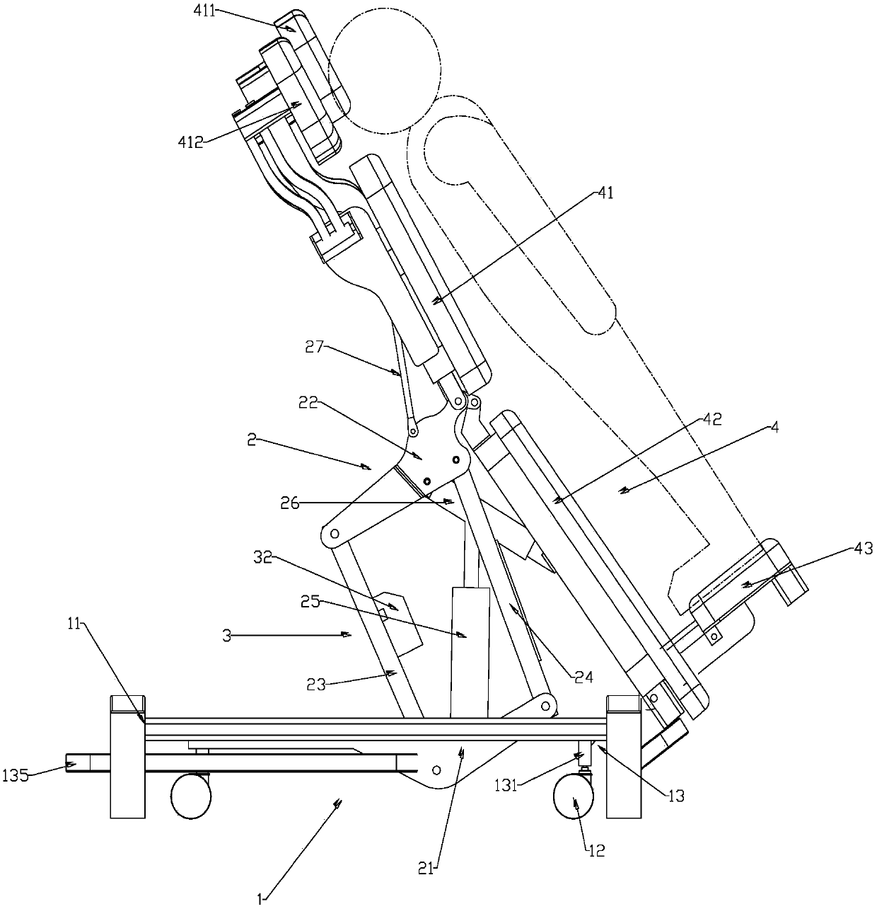 A multi-position massage bed