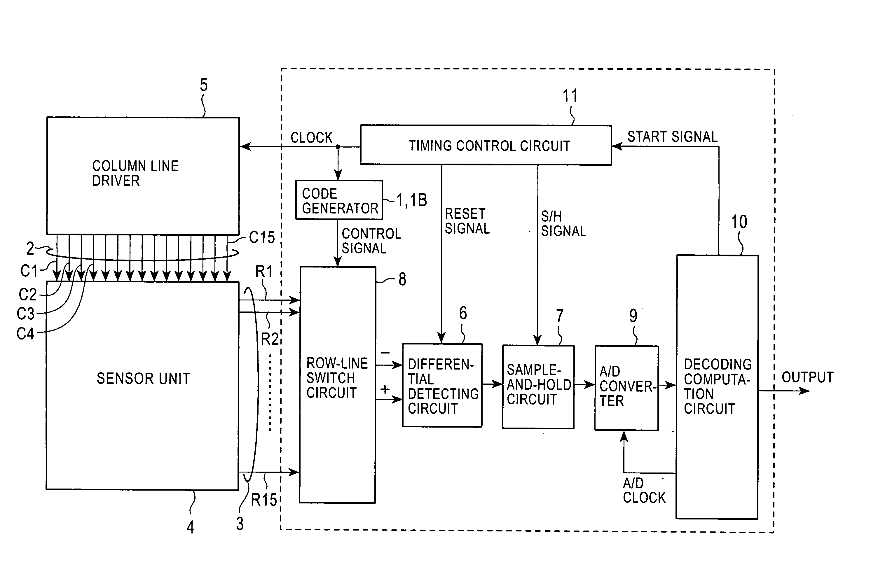 Capacitance detecting circuit and method, and fingerprint sensor using the same