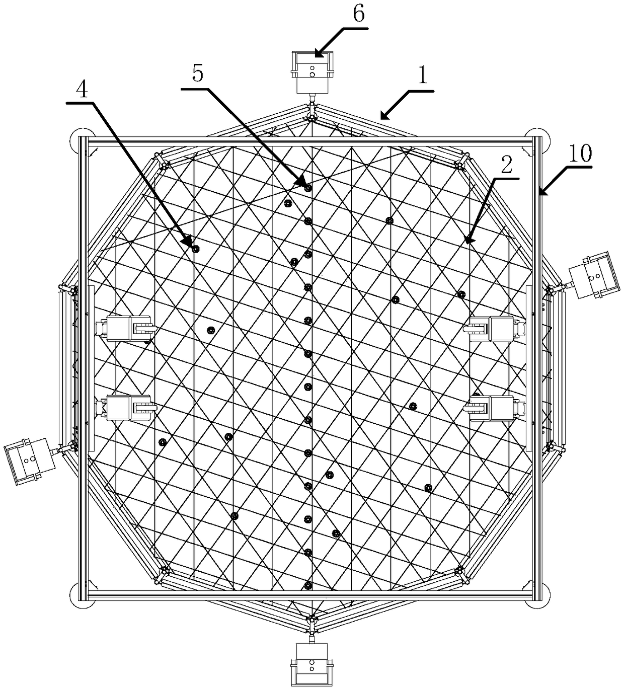 Astromesh deployable reflector vibration detection device and method