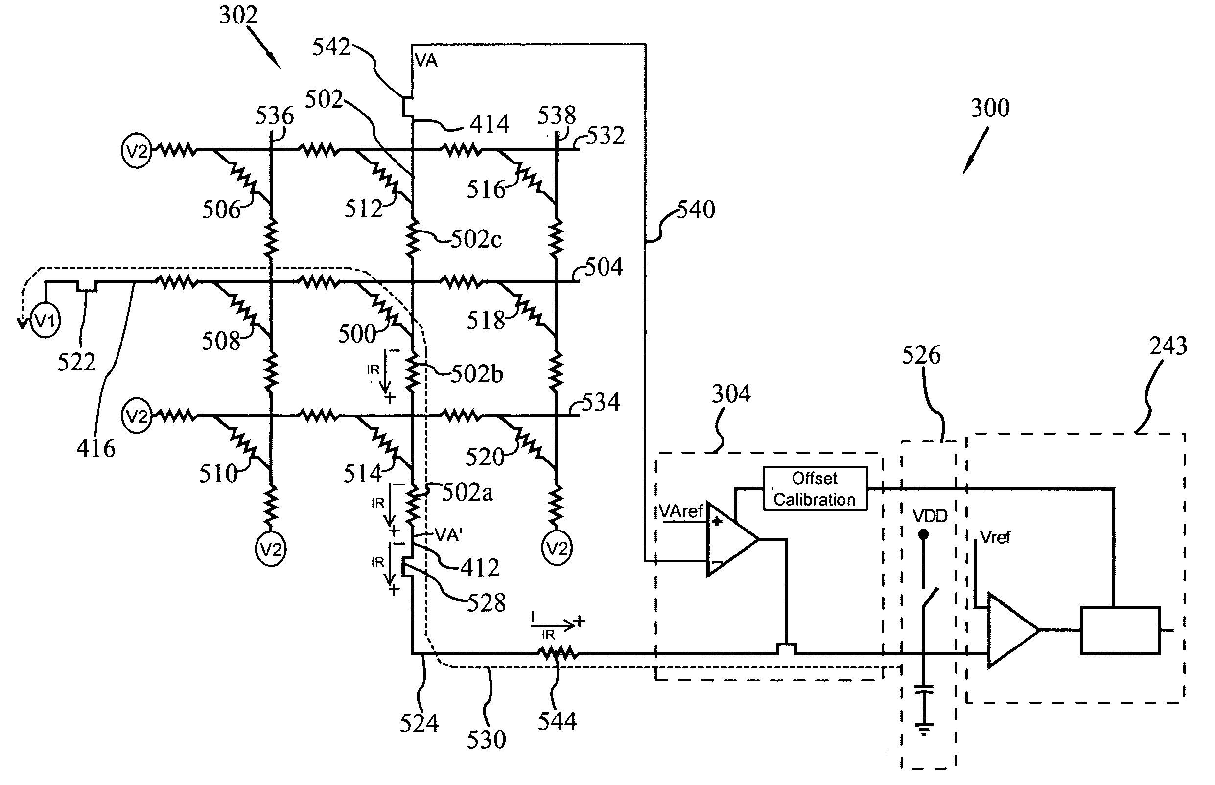 Remote sensed pre-amplifier for cross-point arrays