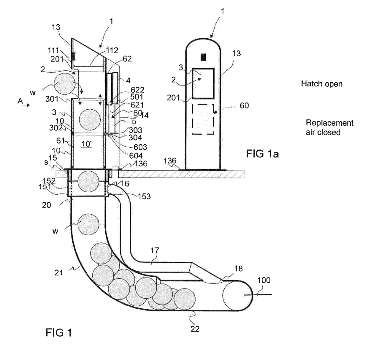 Method and apparatus in a pneumatic pipe transport system for material, and a conveying system for wastes