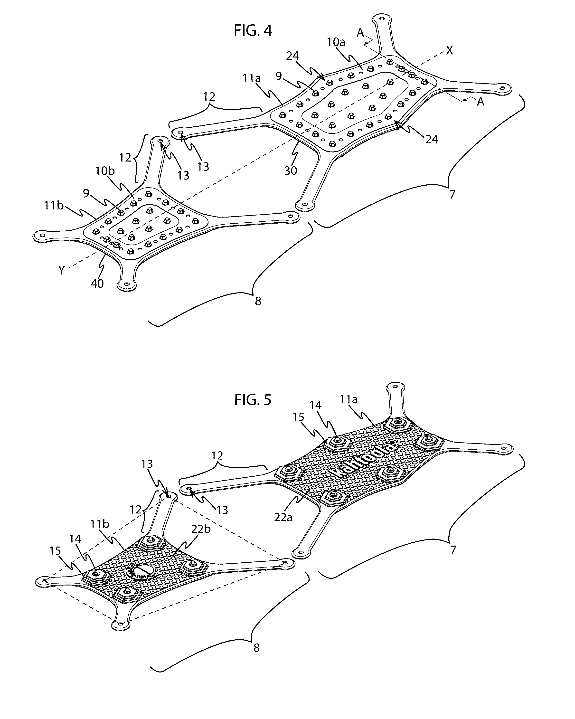 Footwear traction devices and systems and mechanisms for making durable connections to soft body materials