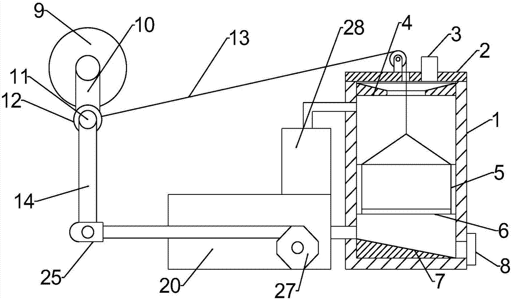 Material screening device capable of efficiently preventing dust and blockage