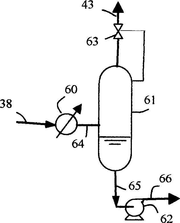 Process and flow for recovering hydrocarbon component from hydrocarbon containing gas