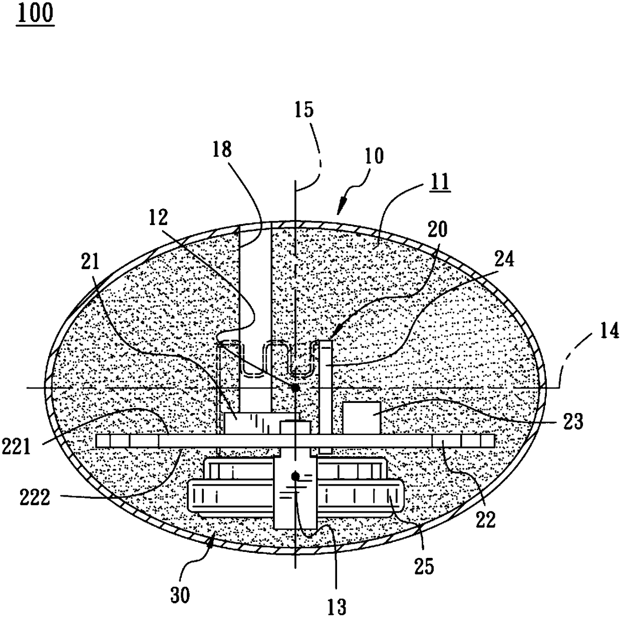 Tire pressure detector with centre-of-gravity shift