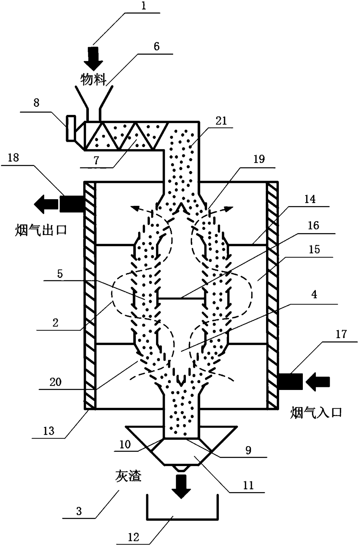 Counter-flow moving bed filter unit