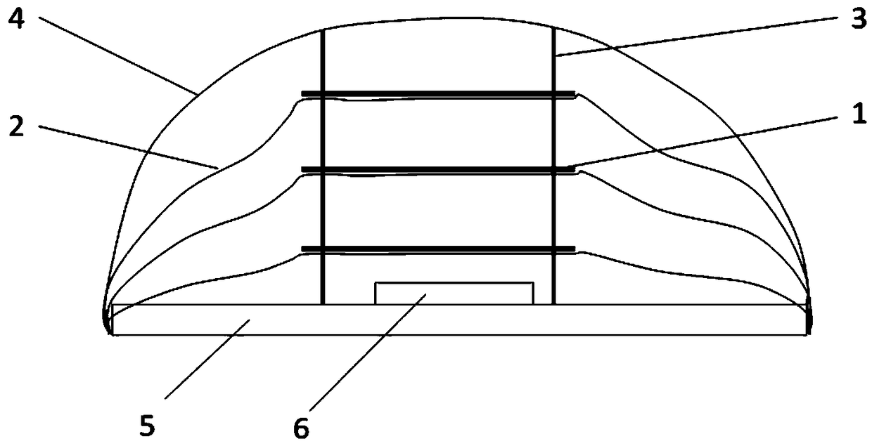 Multi-layer stacked flexible gas sensor