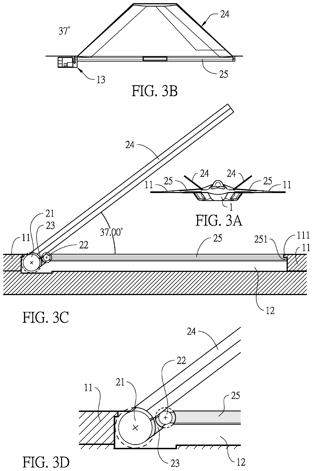 Aircraft with stealth double wings