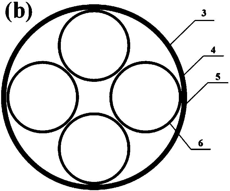 Multi-cell metal-based carbon fiber composite thin-walled energy absorbing structure and preparation technique thereof