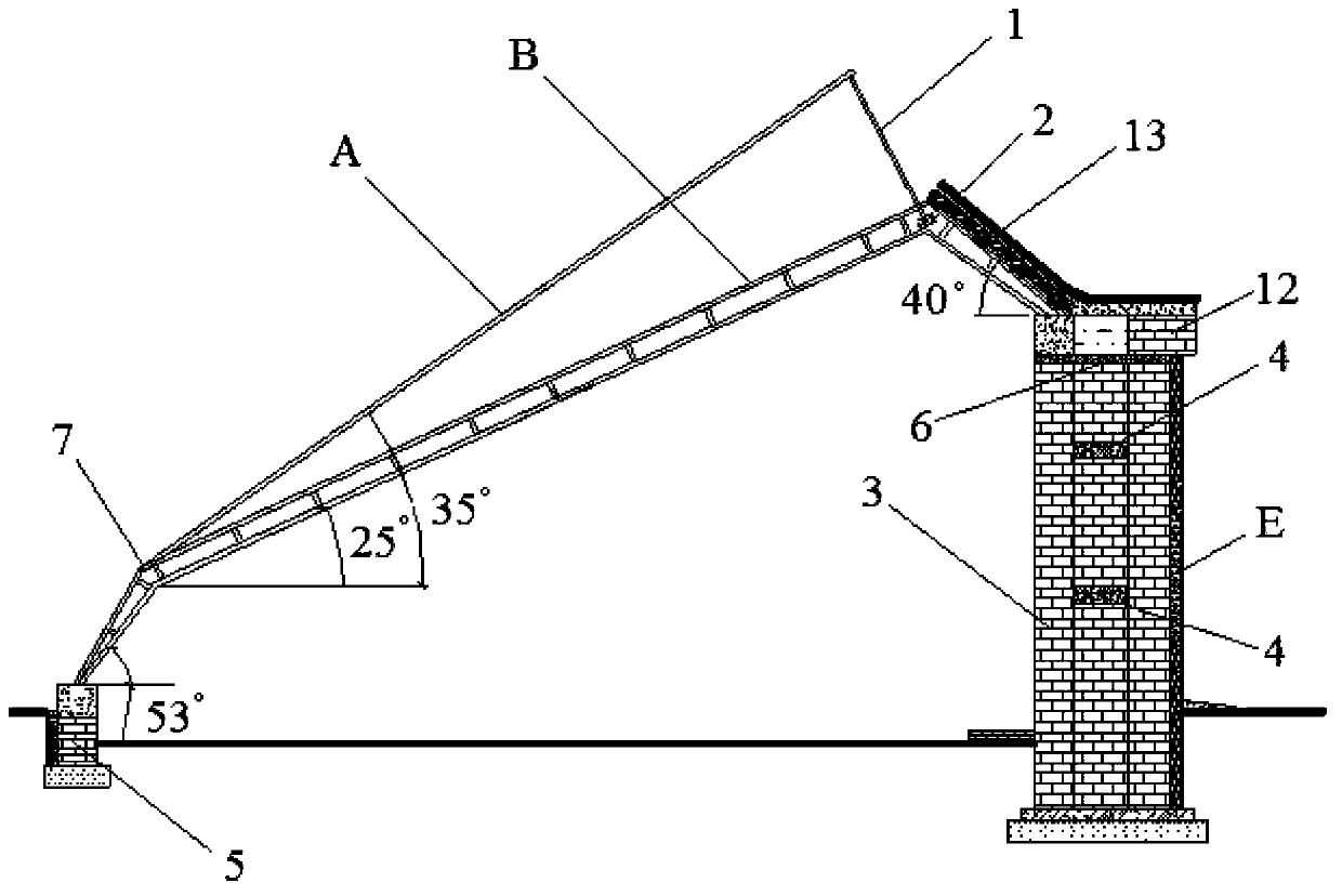 Active daylighting and solidified soil independent heat storage rear wall sunlight greenhouse