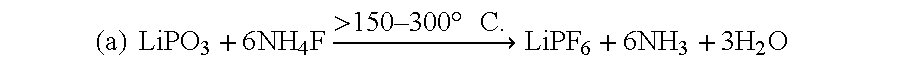 Solid state thermal method for the synthesis of lithium hexafluoro phosphate (LiPF)6 as battery electrolyte