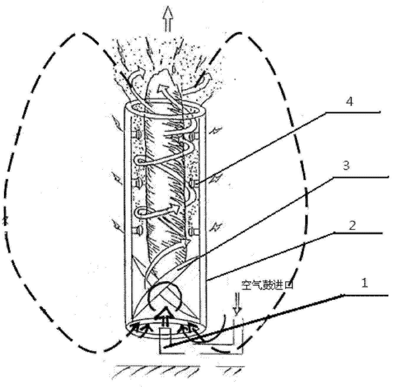 Aeration device with low gas pressure loss