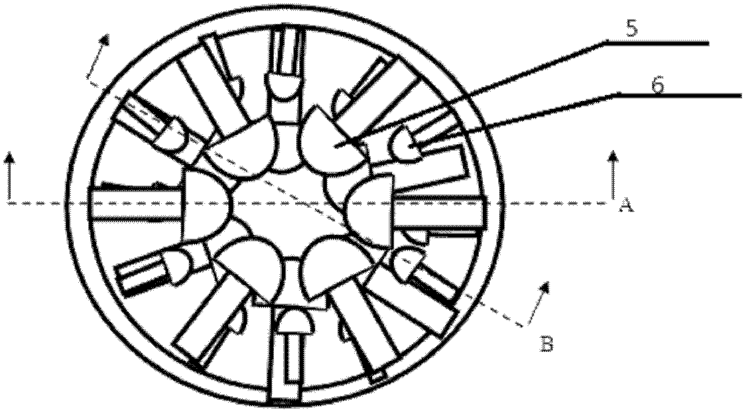 Aeration device with low gas pressure loss