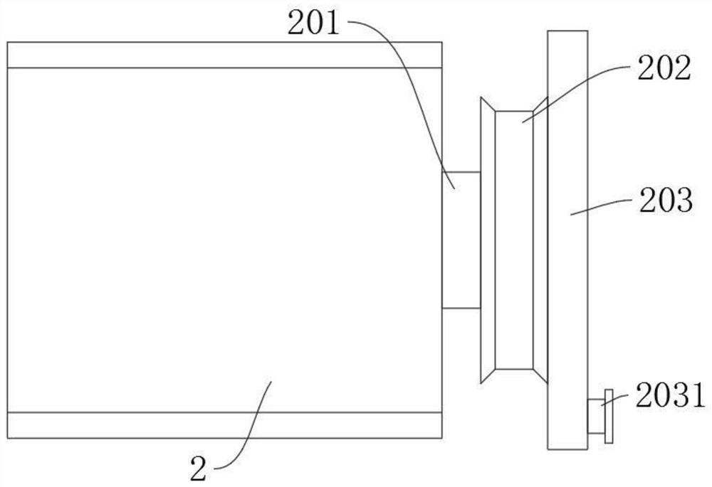 Raw material discharging device provided with anti-blocking structure and used for processing wood board