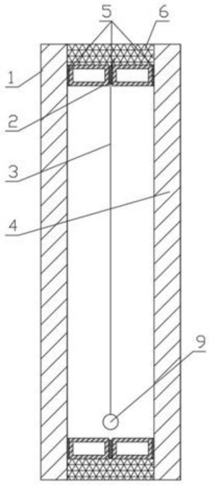 Suspended film hollow glass, manufacturing method, continuous production device and application