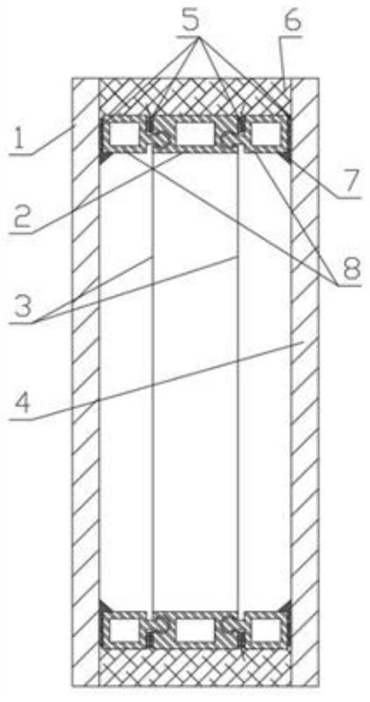 Suspended film hollow glass, manufacturing method, continuous production device and application