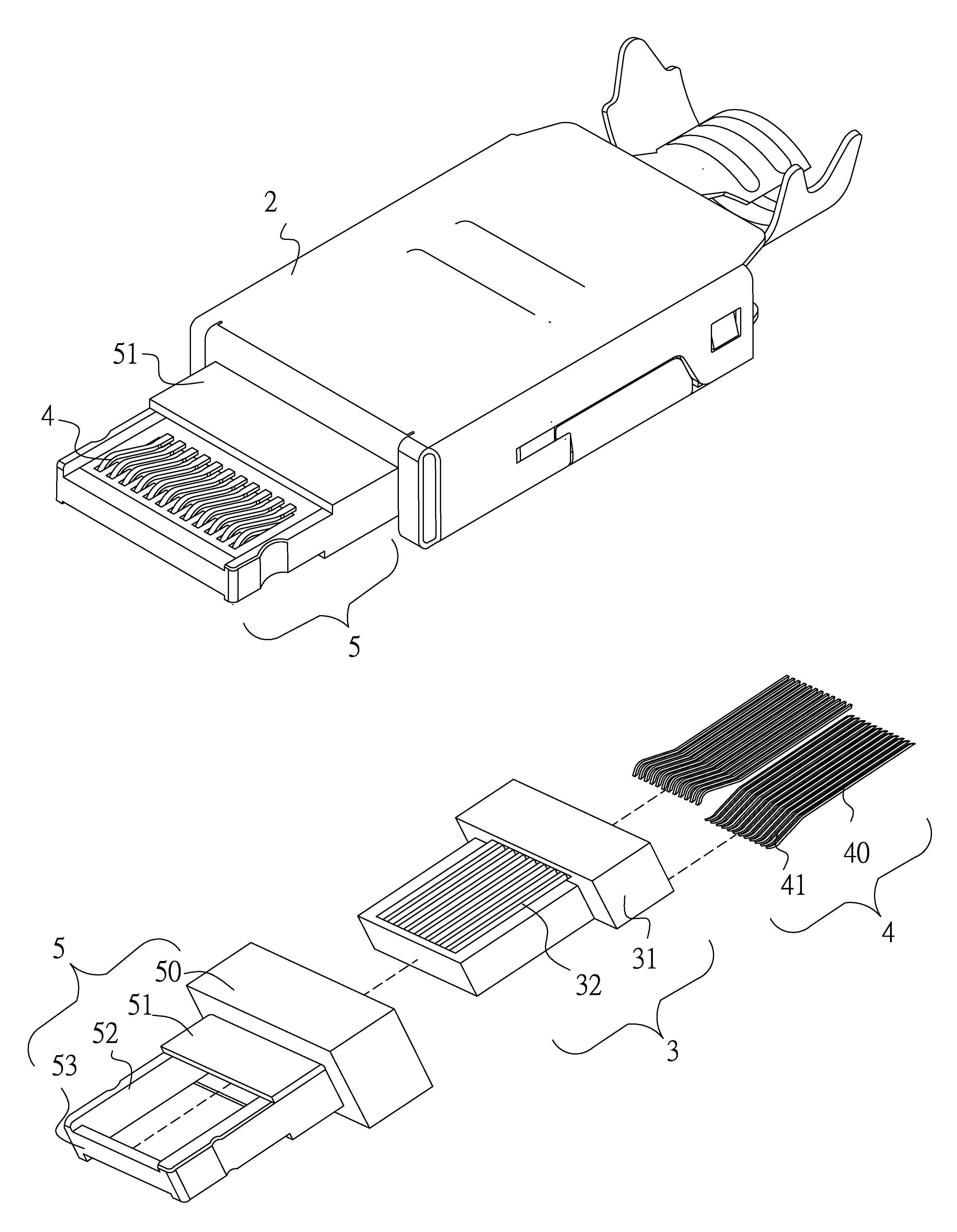 Electrical connector plug having a metallic shield connected to an electrically conductive housing of the plug