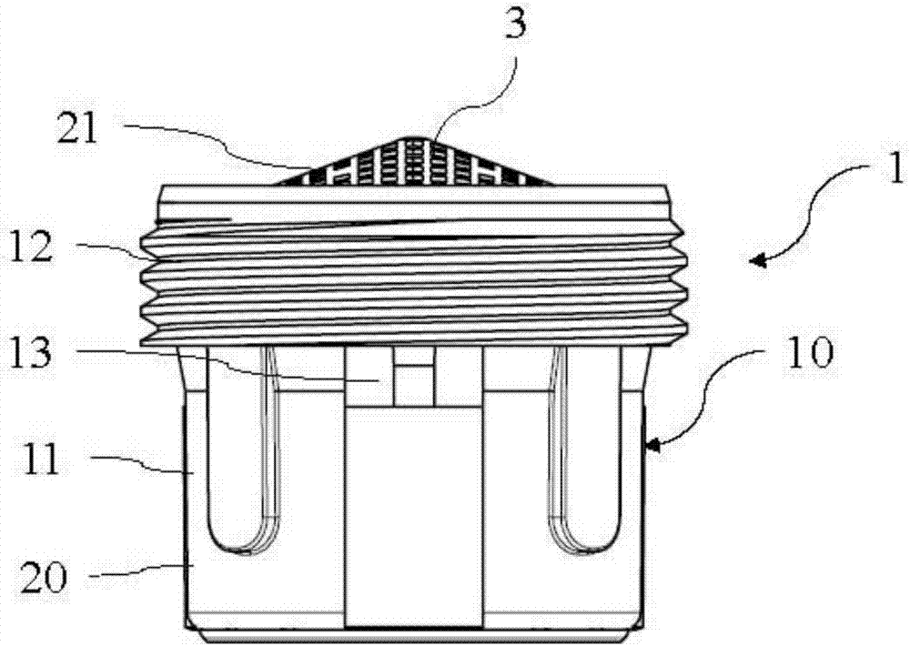 Faucet assembly with aerator cartridge and method for mounting the assembly