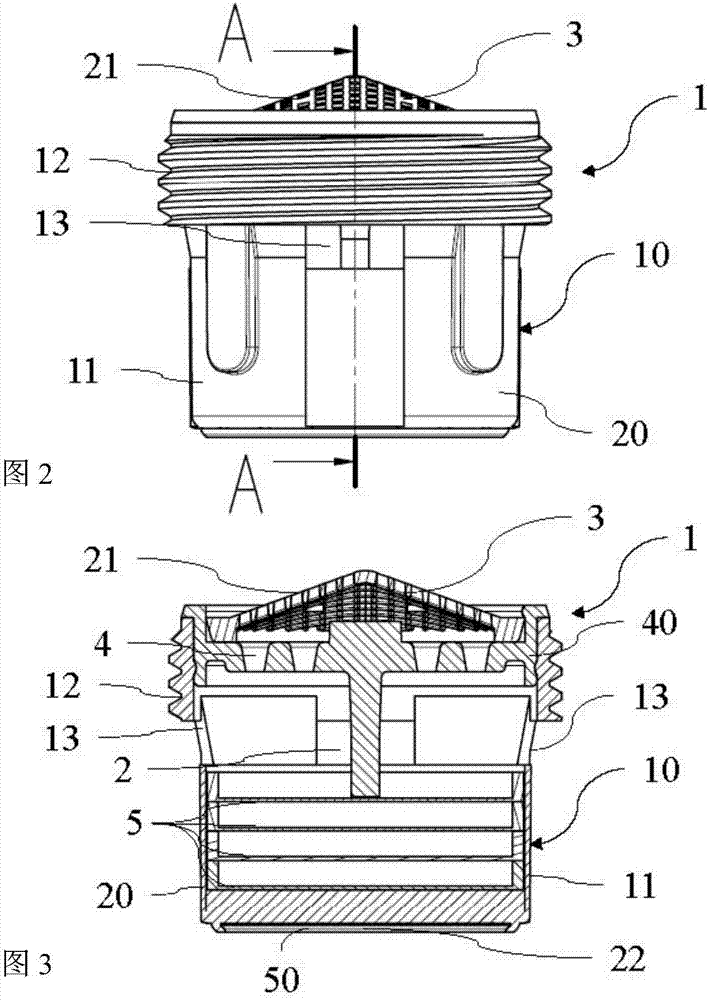 Faucet assembly with aerator cartridge and method for mounting the assembly