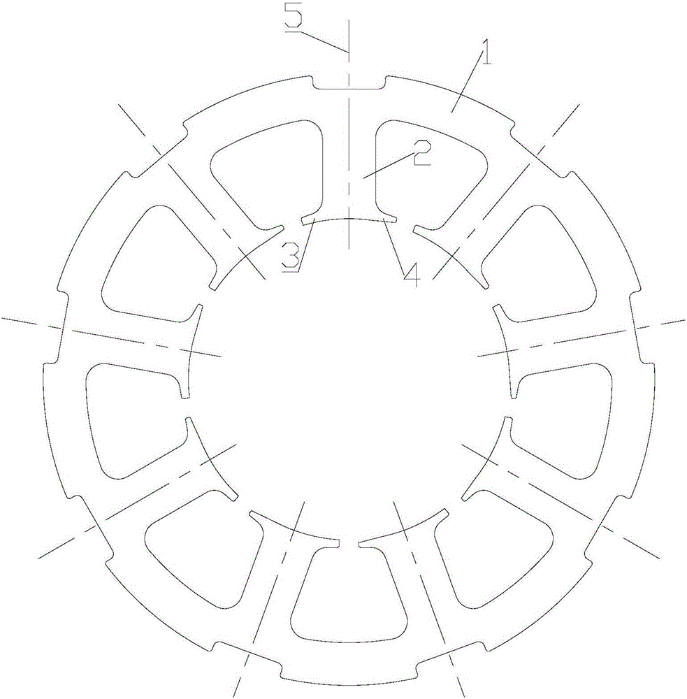 Stator punching sheet and electric motor