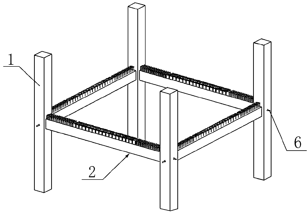 Post-tensioned prestressed prefabricated type concrete composite beam reinforcing steel bar structure and design method thereof